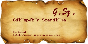 Gáspár Szeréna névjegykártya